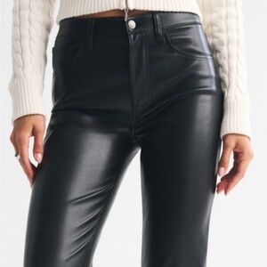 Abercrombie skinny high rise curve love long leather pants
